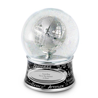 Success Personalized Desk Musical Snow Globe