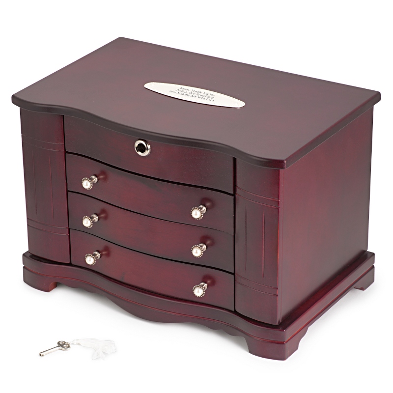 Image of Mele and Co Rita Mahogany Finish Wood Jewelry Box