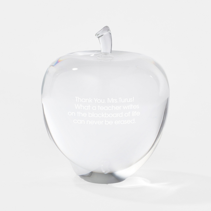 Image of Crystal Apple Paperweight
