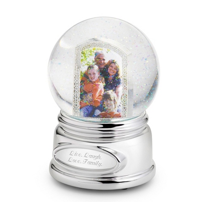 personalised baby snow globe