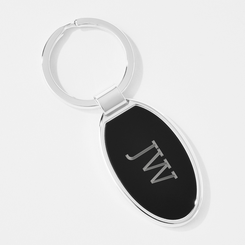 Image of Black Matte Oval Key Chain