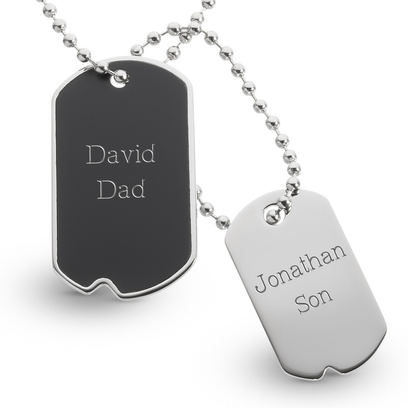 Image of Black Matte Dog Tags- Vertical