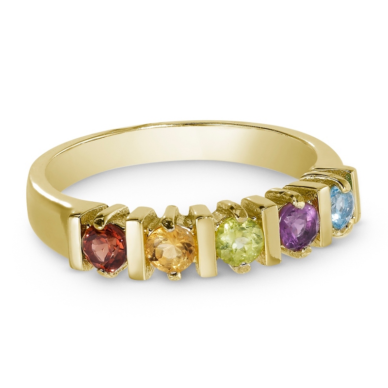 Image of 14K Gold Sterling Genuine Birthstone Rings