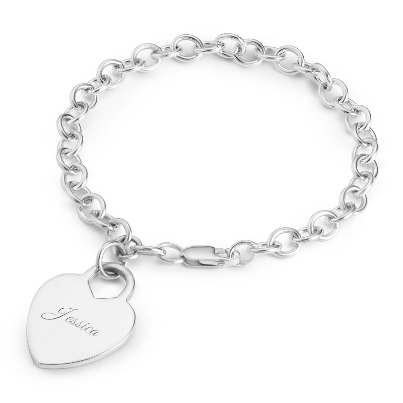 Image of Sterling Heart Dangle Bracelet