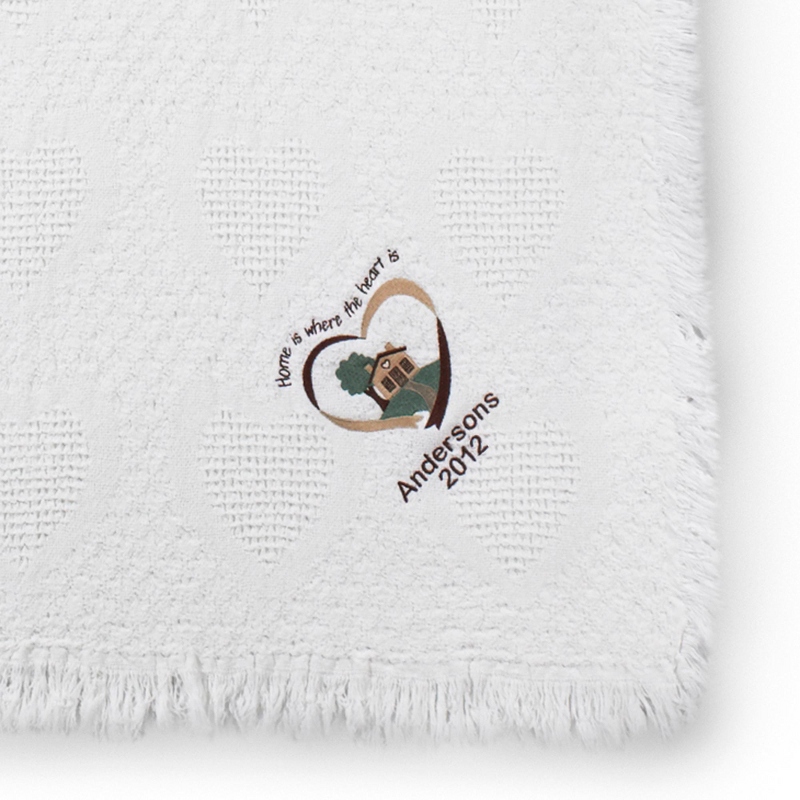 Image of White Heart Home Is Where the Heart Is Throw