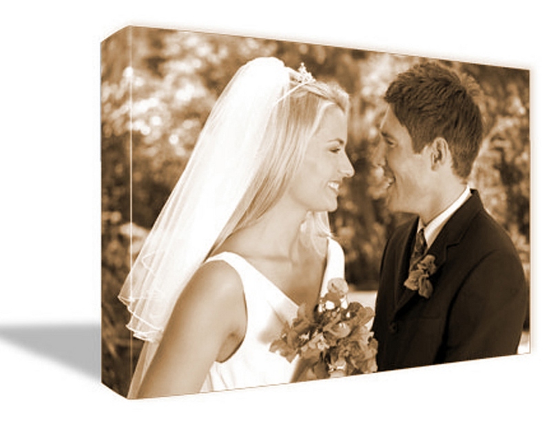 Image of 16" x 20" Wedding Photo to Canvas Art: Sepia