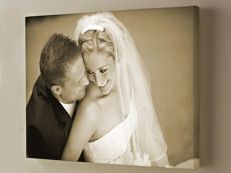 Image of 24" x 36" Wedding Photo to Canvas Art: Sepia