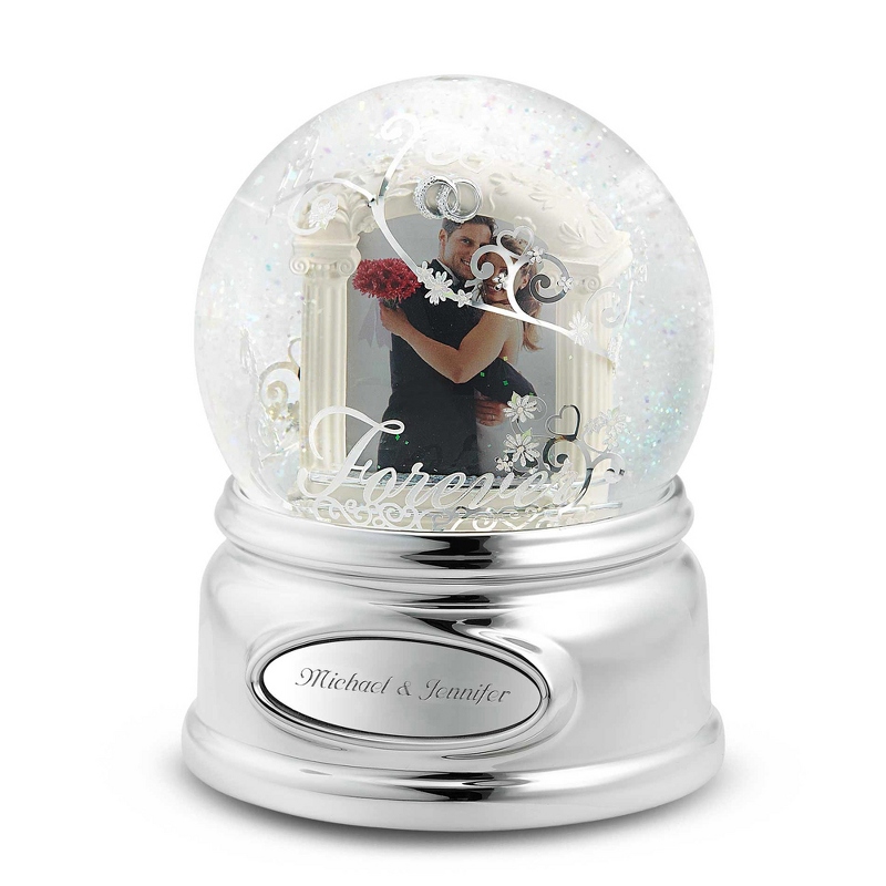 Image of Forever Wedding Photo Musical Snow Globe