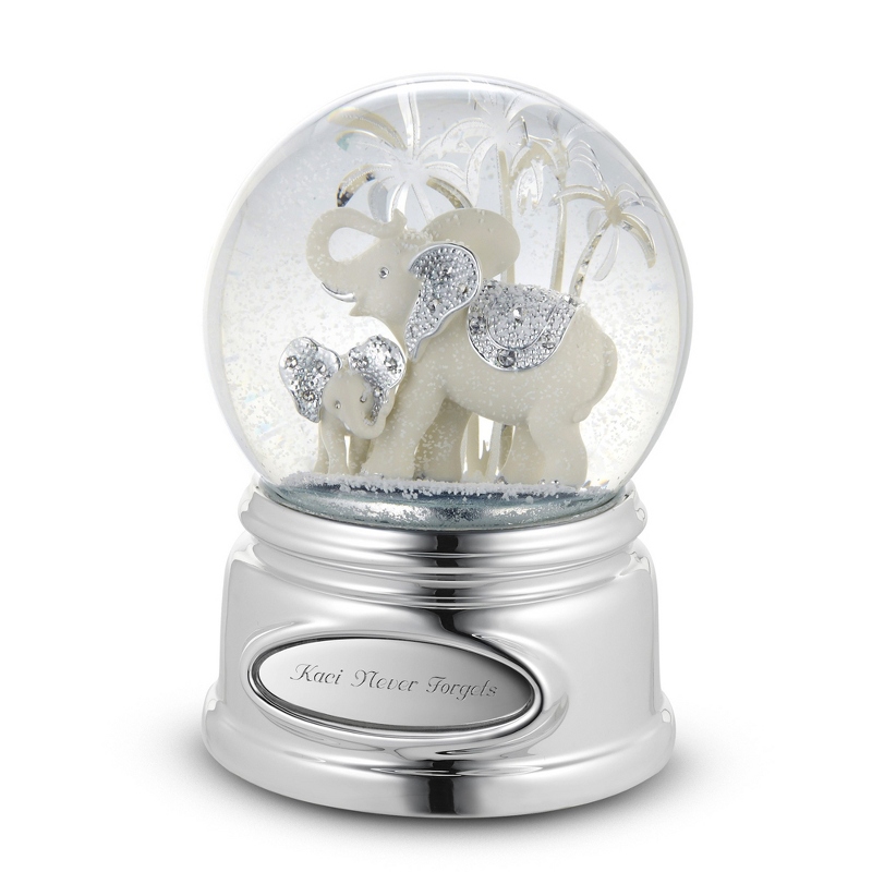 Image of Elephant and Calf Musical Snow Globe