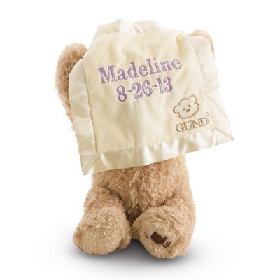 gund peek a boo bear personalized