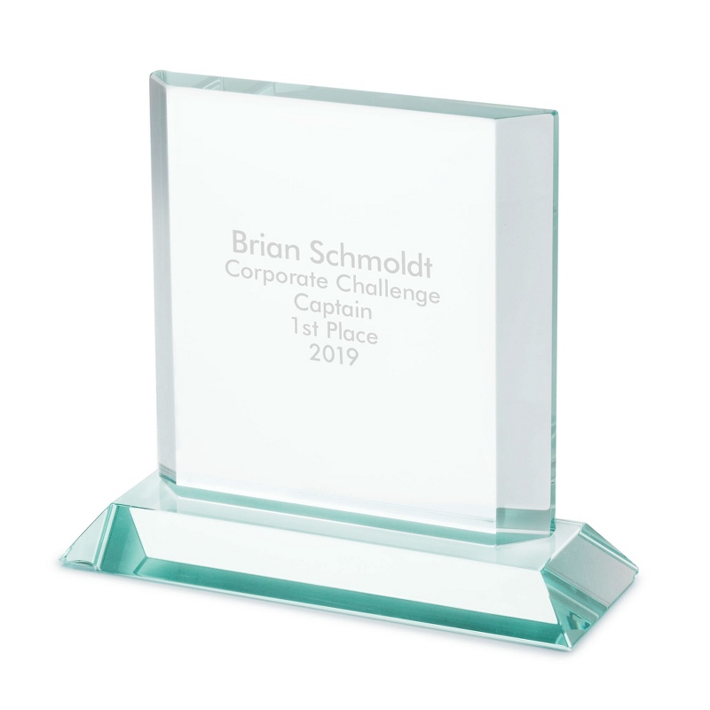 Image of Medium Jade Glass Block Award