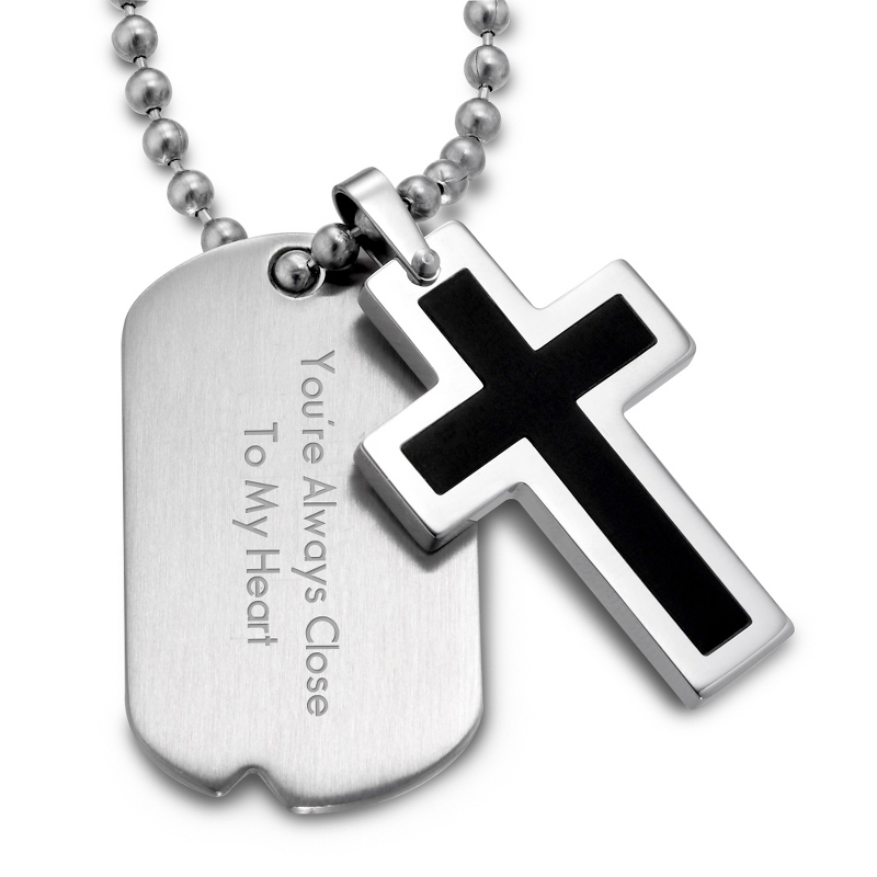 Image of Black Cross Dog Tags