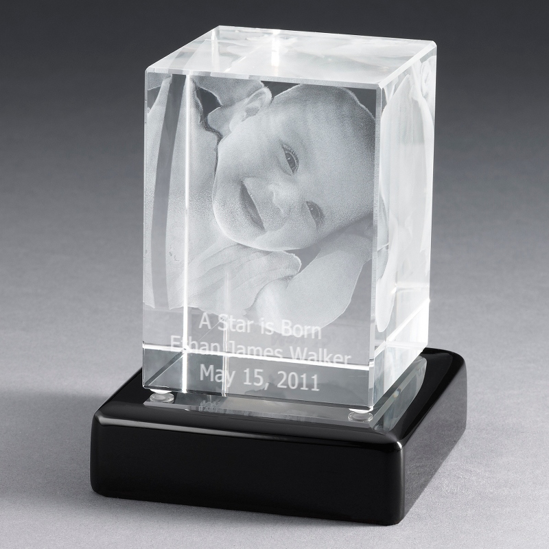 Image of 4 Photo Crystal with Black Base