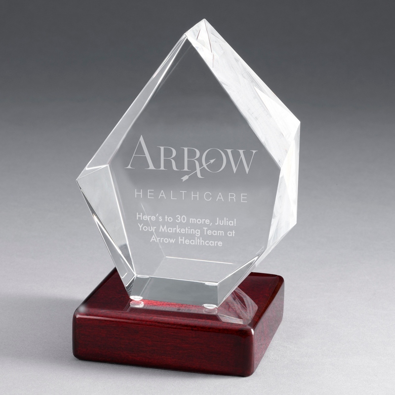 Image of Keystone Photo Crystal with Rosewood Base