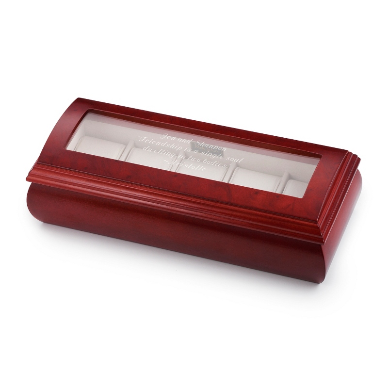 Image of Mele and Co Emery Cherry Finish Wood Watch Box