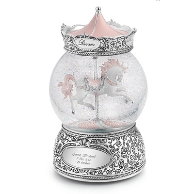 personalised baby's first christmas snow globe