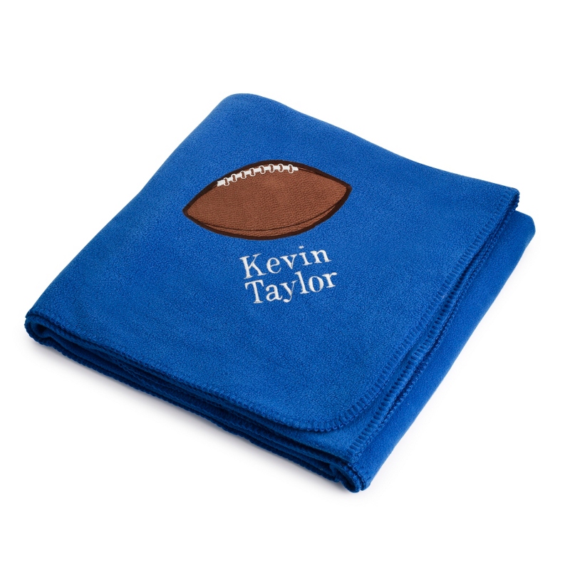 Football Design on Royal Fleece Blanket