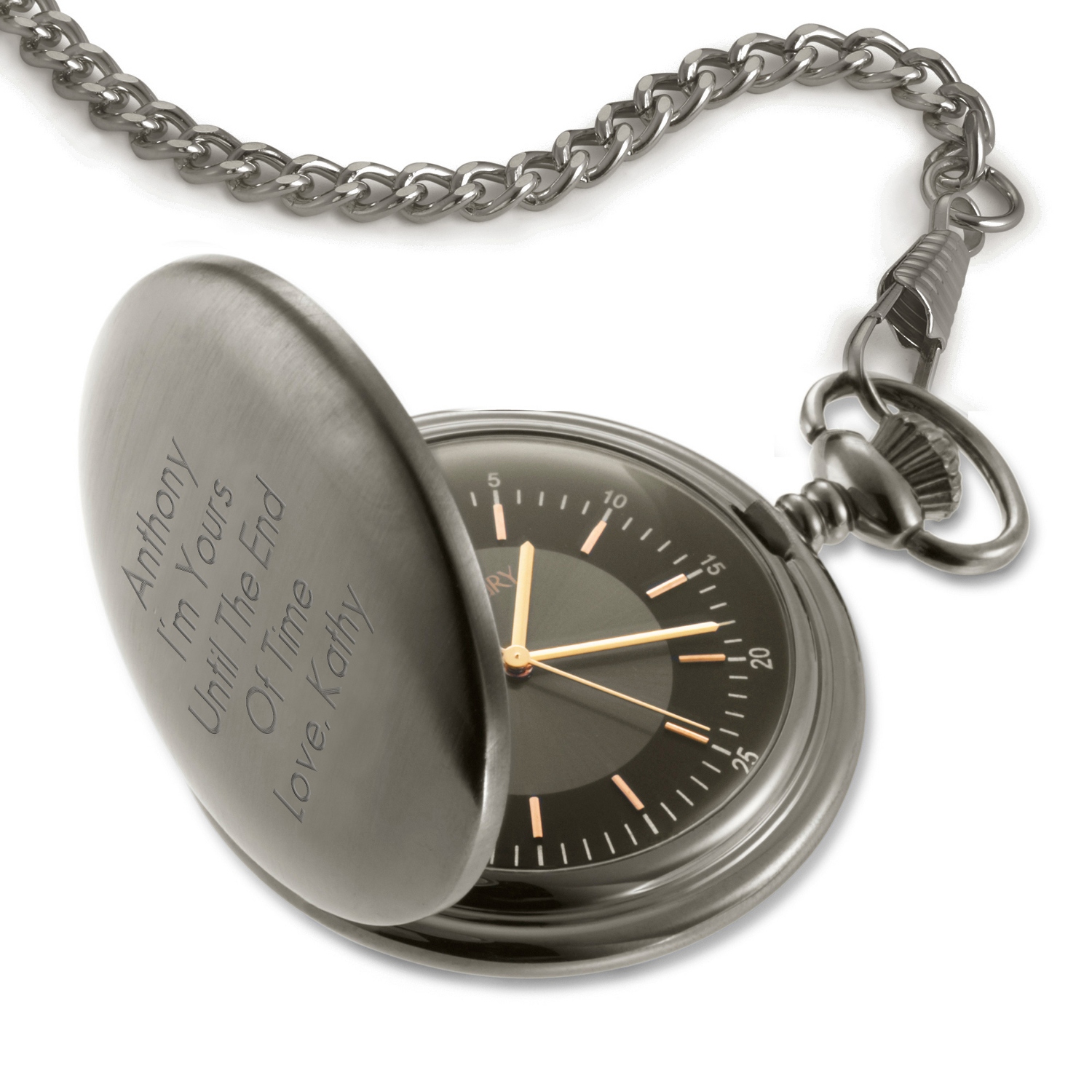 Satin Gunmetal Pocket Watch