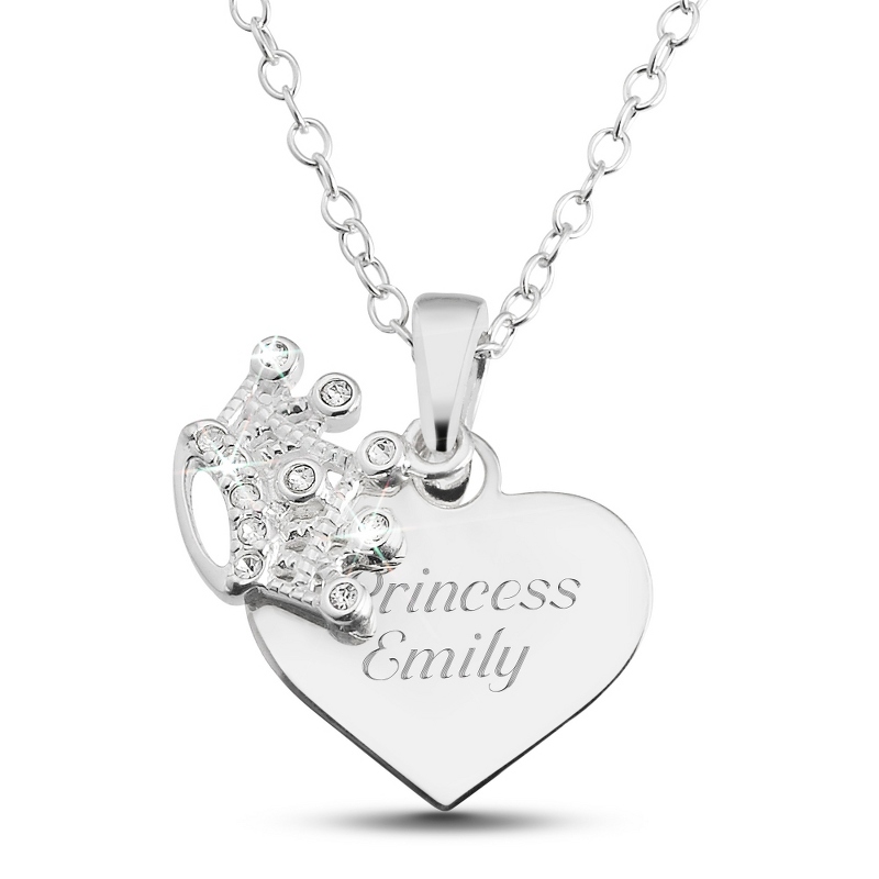 Image of Girls Sterling Tiara Necklace