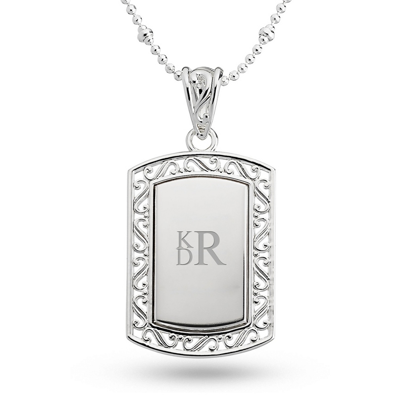 Image of Filigree Dog Tag Necklace
