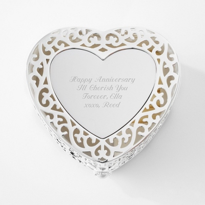 Personalized Filigree Heart Box By Things Remembered | Zambee