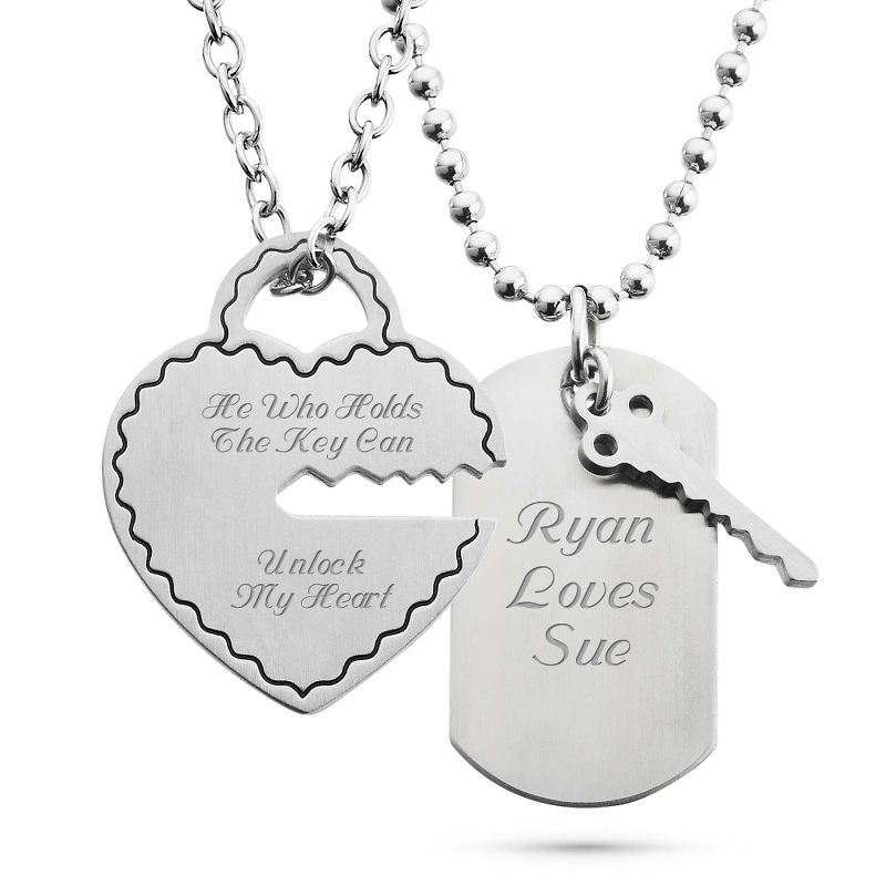 Image of Key To My Heart Pendant Set