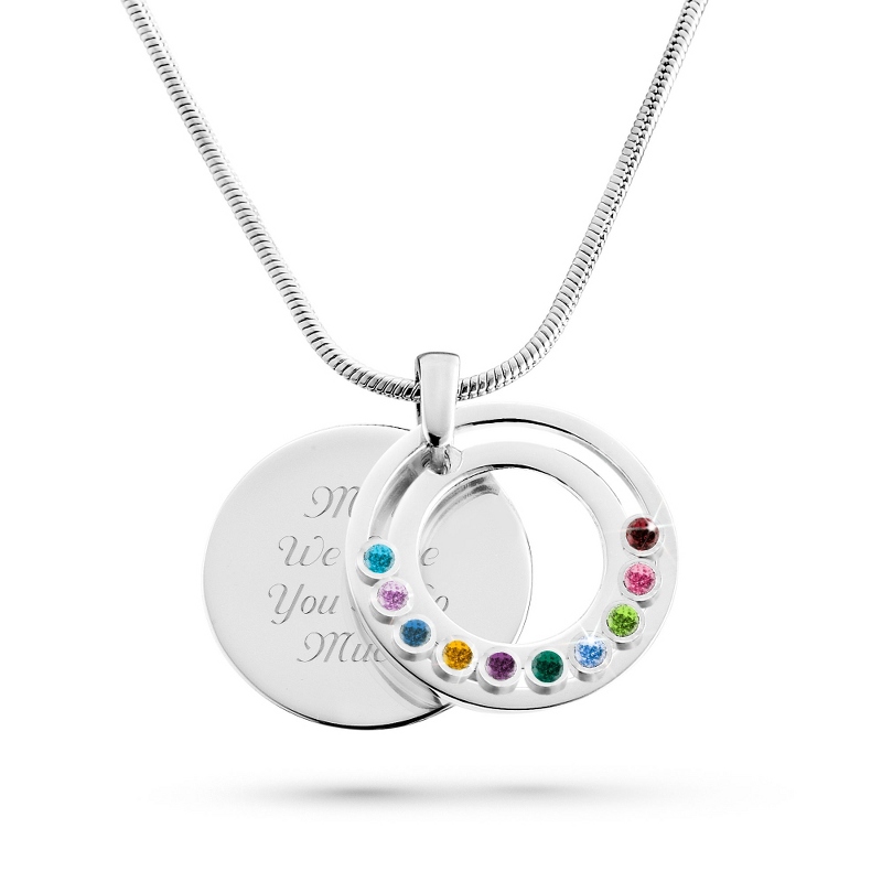 Image of Family Circle Movable 10 Birthstone Pendant