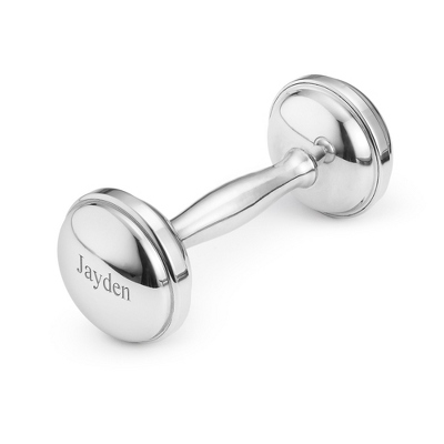 engraved baby rattle
