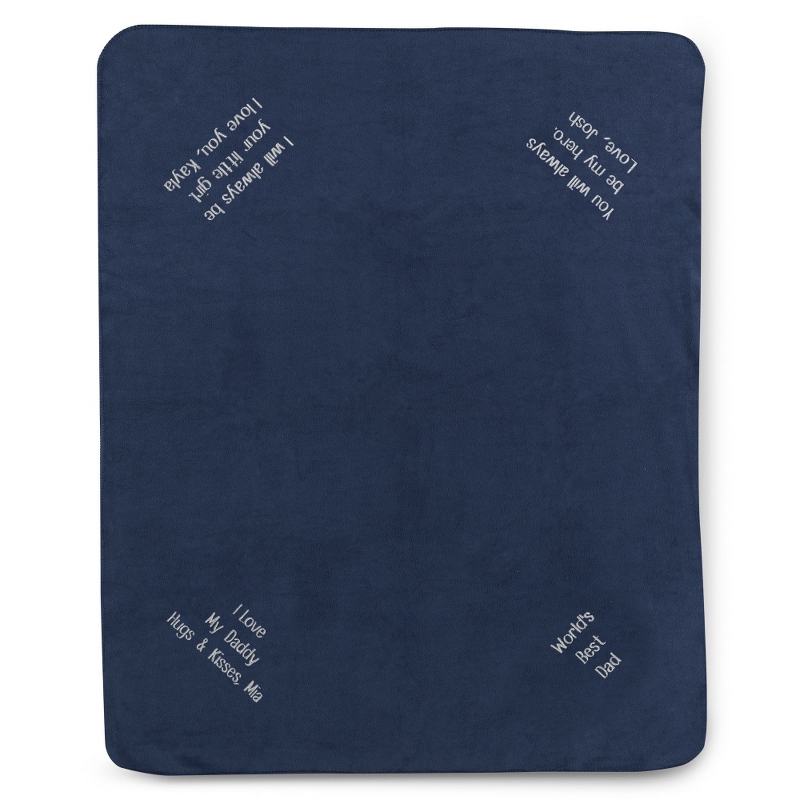 Image of Multi Corner Navy Fleece Blanket