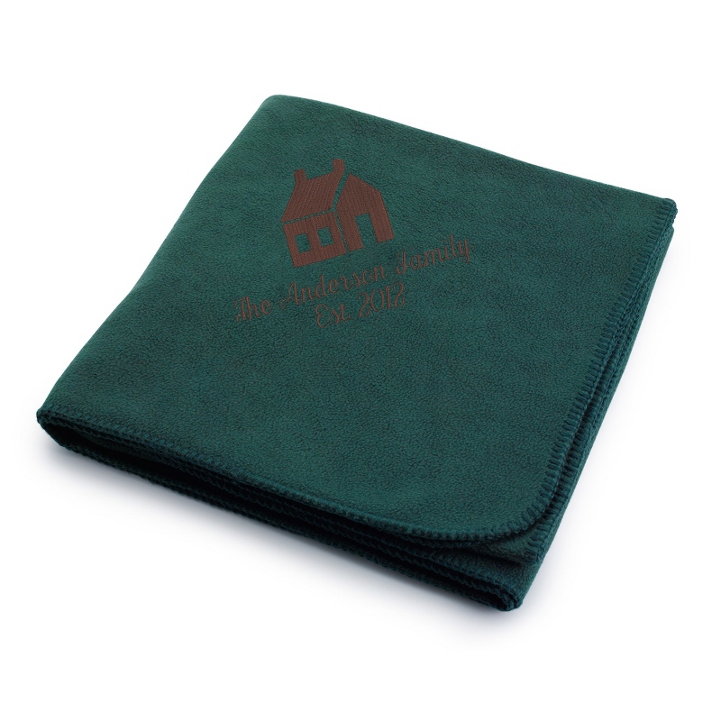 Image of Brown House on Forest Fleece Blanket