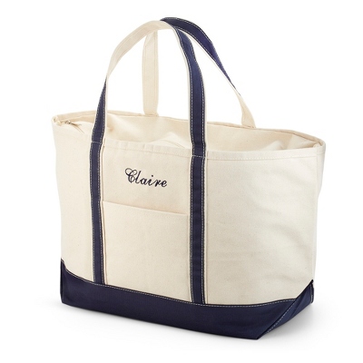 Personalized Large Navy Canvas Boat Tote By Things Remembered | Linklounge