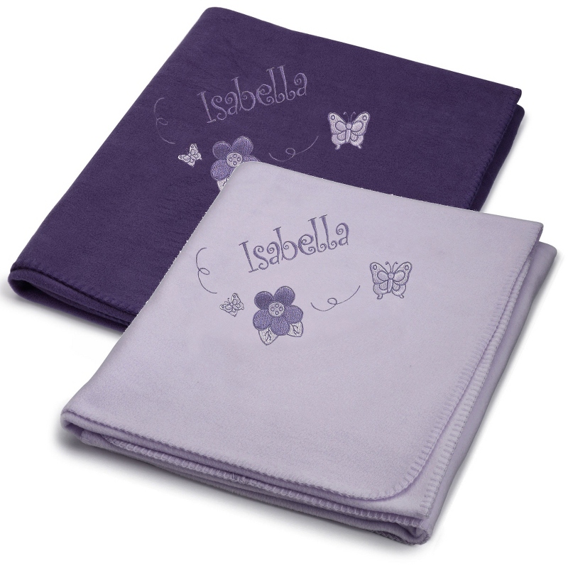 Image of Butterflies & Flowers Fleece Blankets