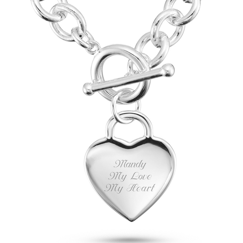 Image of Classic Padlock Heart Toggle Necklace