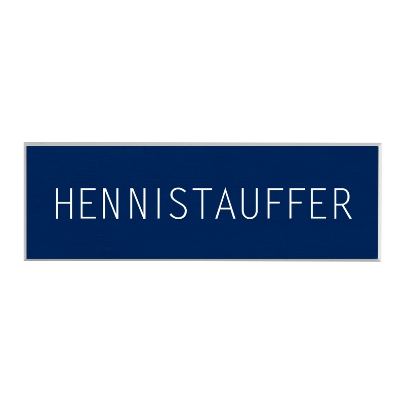 Image of Blue and Silver Name Plate