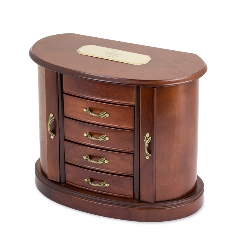 Image of Mele and Co Heloise Walnut Finish Wood Jewelry Box
