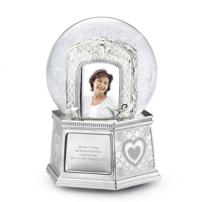 Loving Memory Photo Musical Snow Globe