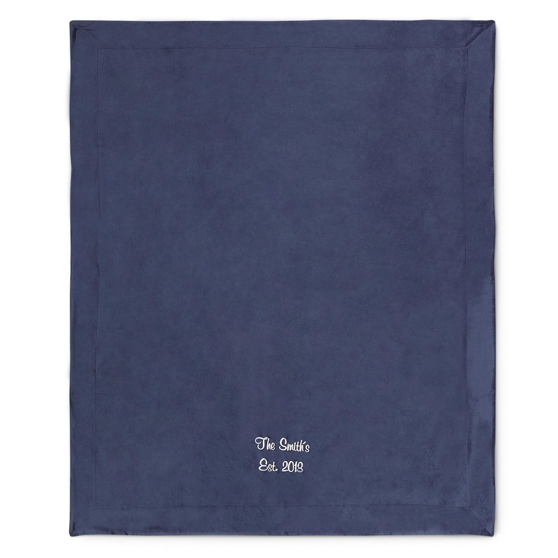 Navy Sherpa Blanket