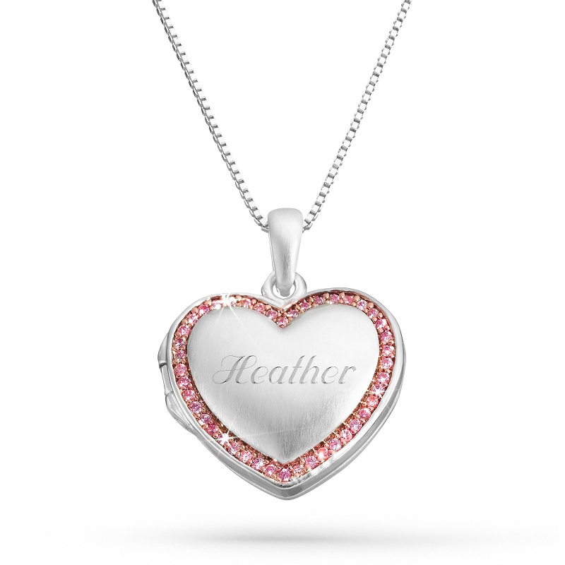 Image of Pink Heart Locket Necklace