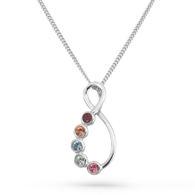 5 stone birthstone necklace