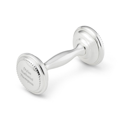 silver plated baby rattle