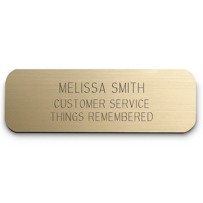 Image of 1 x 3 Gold Plastic Name Badge